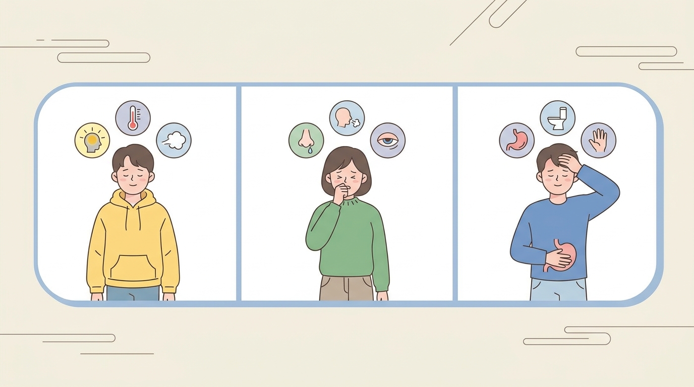 이런 동반 신호를 같이 적어보세요