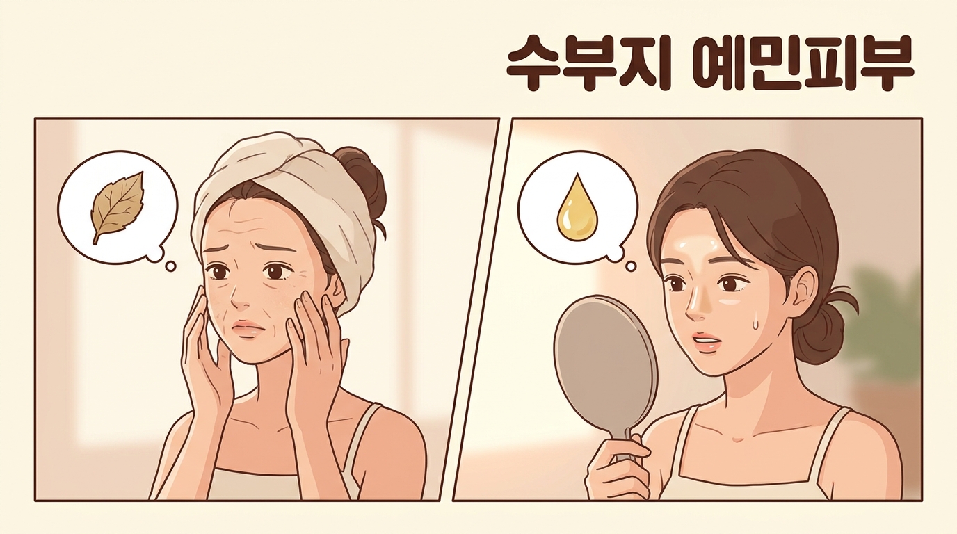 세안 후 당김은 심한데 오후엔 번들거리는 예민 피부