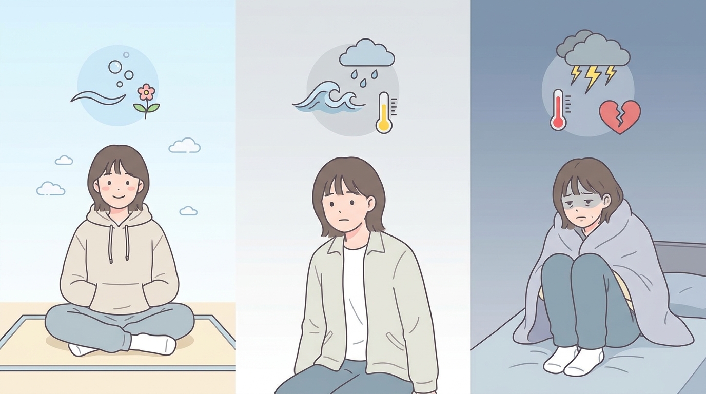 자극·건조·열감을 나눠서 본다