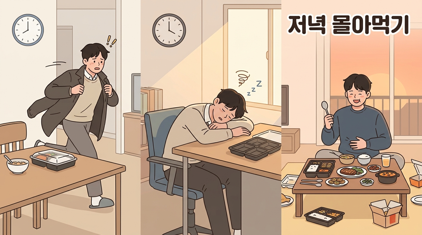아침은 굶는데 점심 뒤 졸리고 저녁에 몰아먹는 다이어트