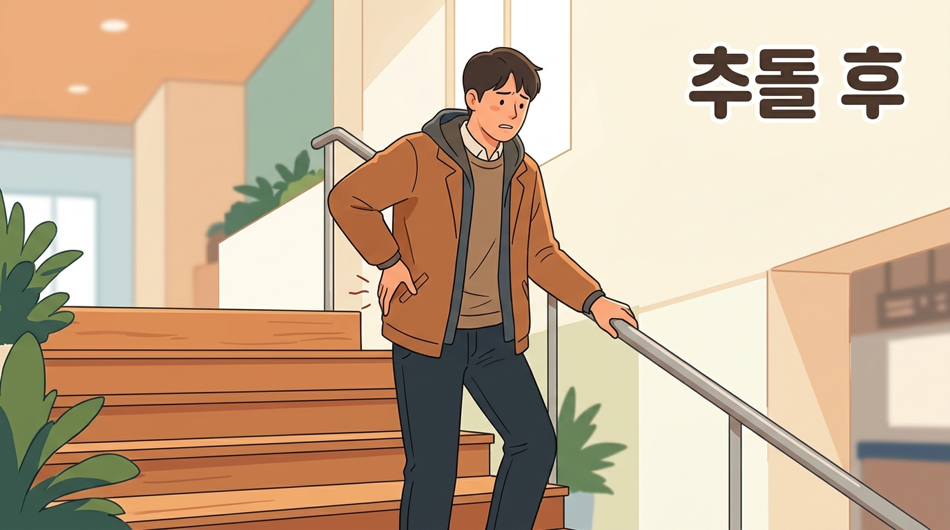 추돌 후 사진은 멀쩡한데 계단에서 엉치가 울리는 분