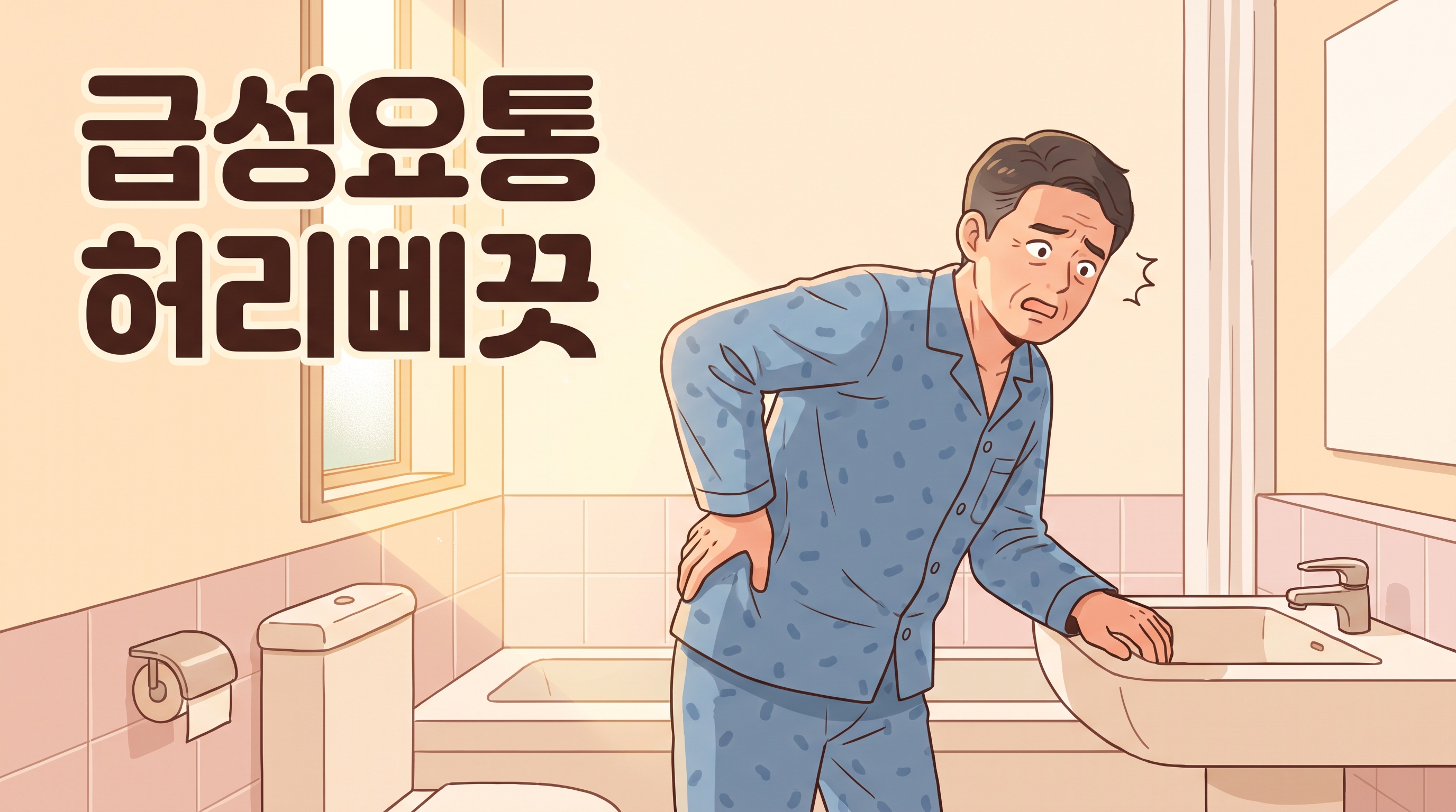 아침 세수하려고 허리 숙인 순간 뜨끔, 그대로 못 펴고 굳어버린 날