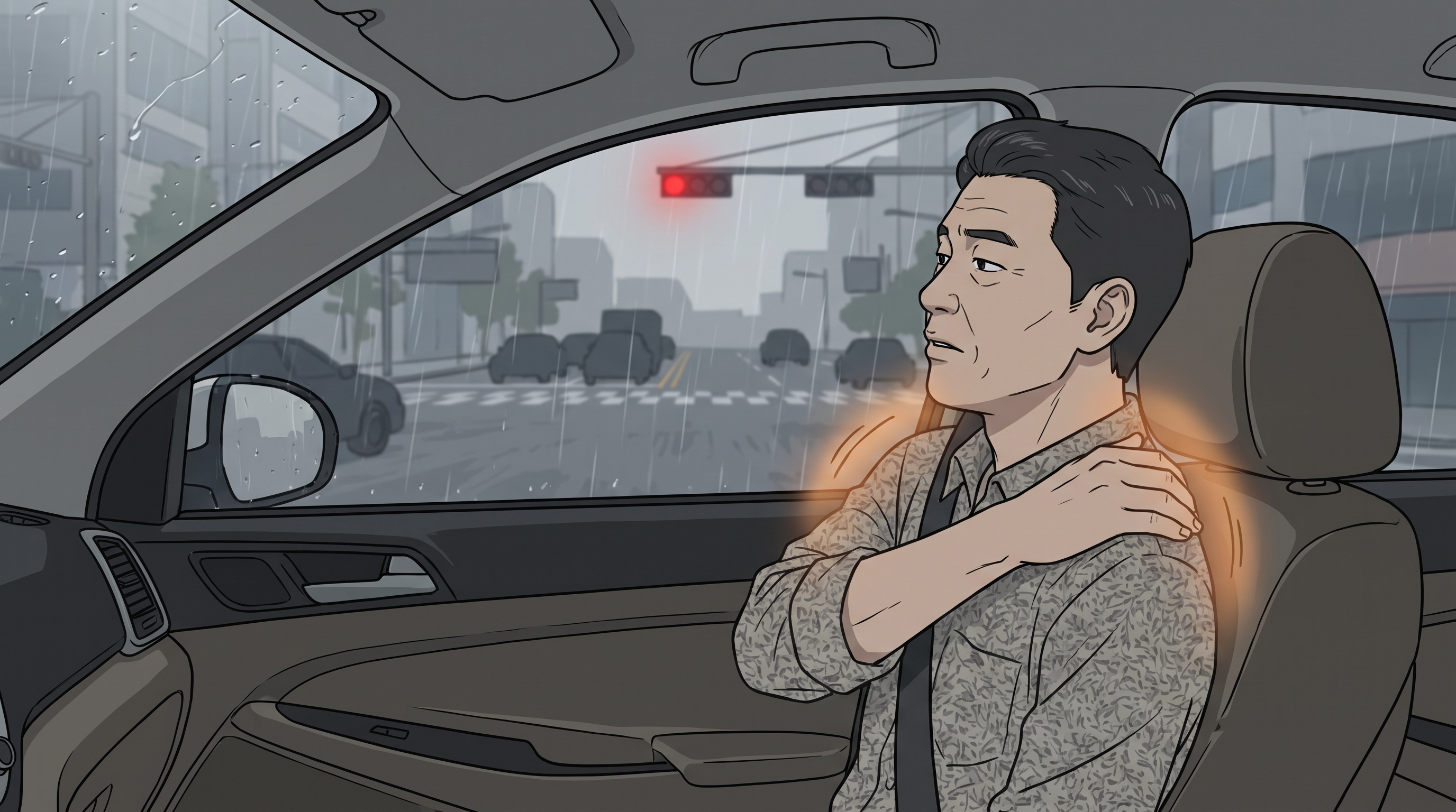 빨간불만 켜지면 오른팔을 터는 이유
