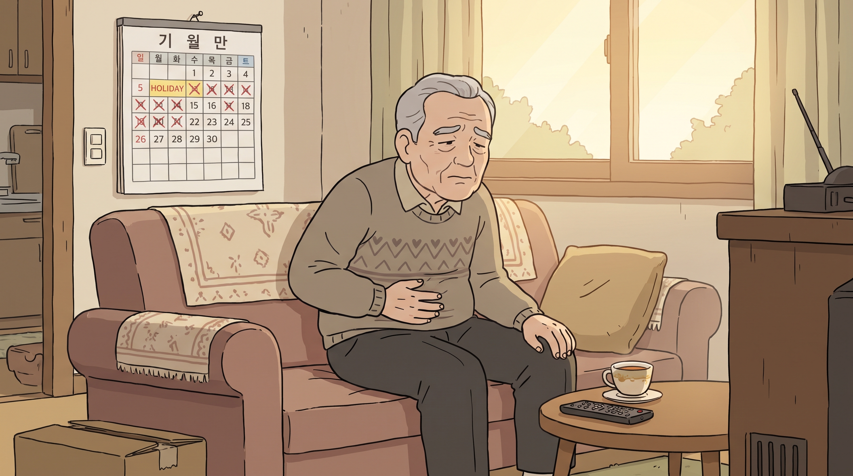 차례상 물린 지 며칠인데 아직도 명치가 묵직하다는 말