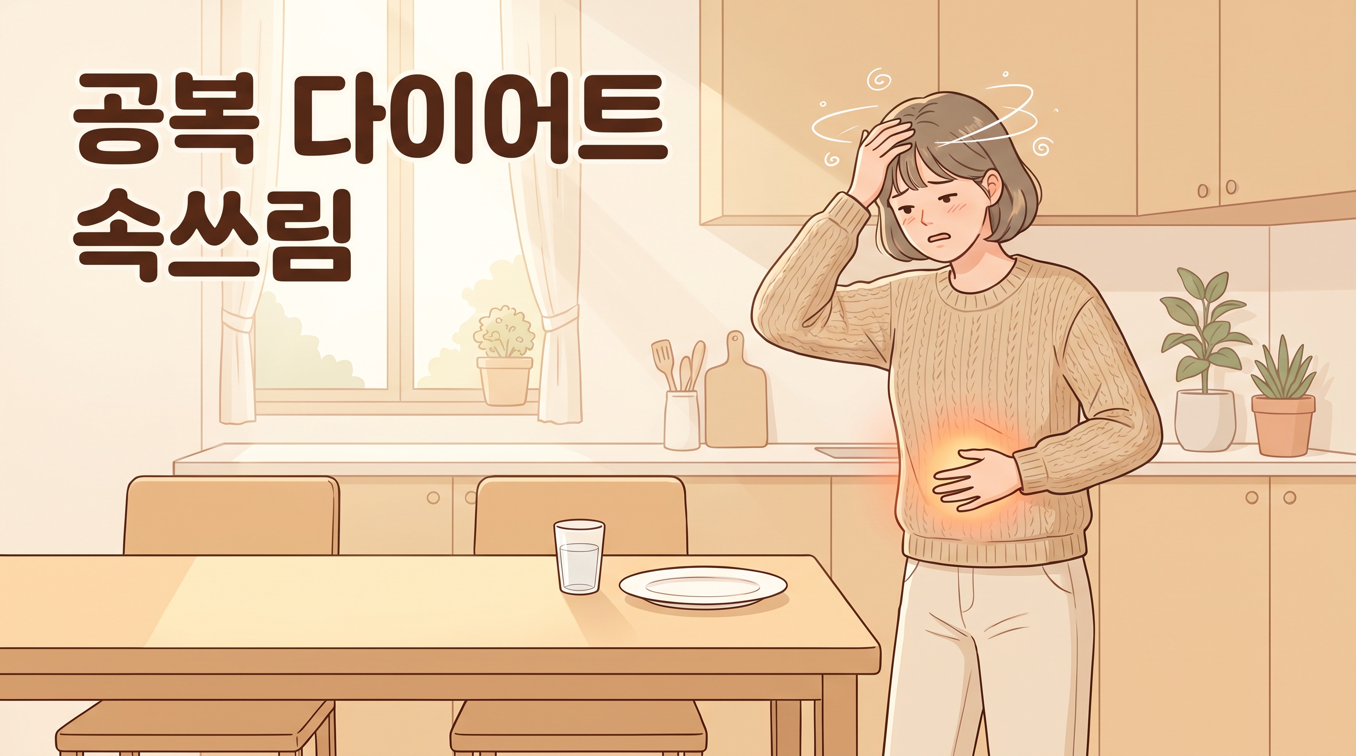 굶는 다이어트 며칠째, 살은 빠지는데 속이 쓰리고 자꾸 어지러운 이유