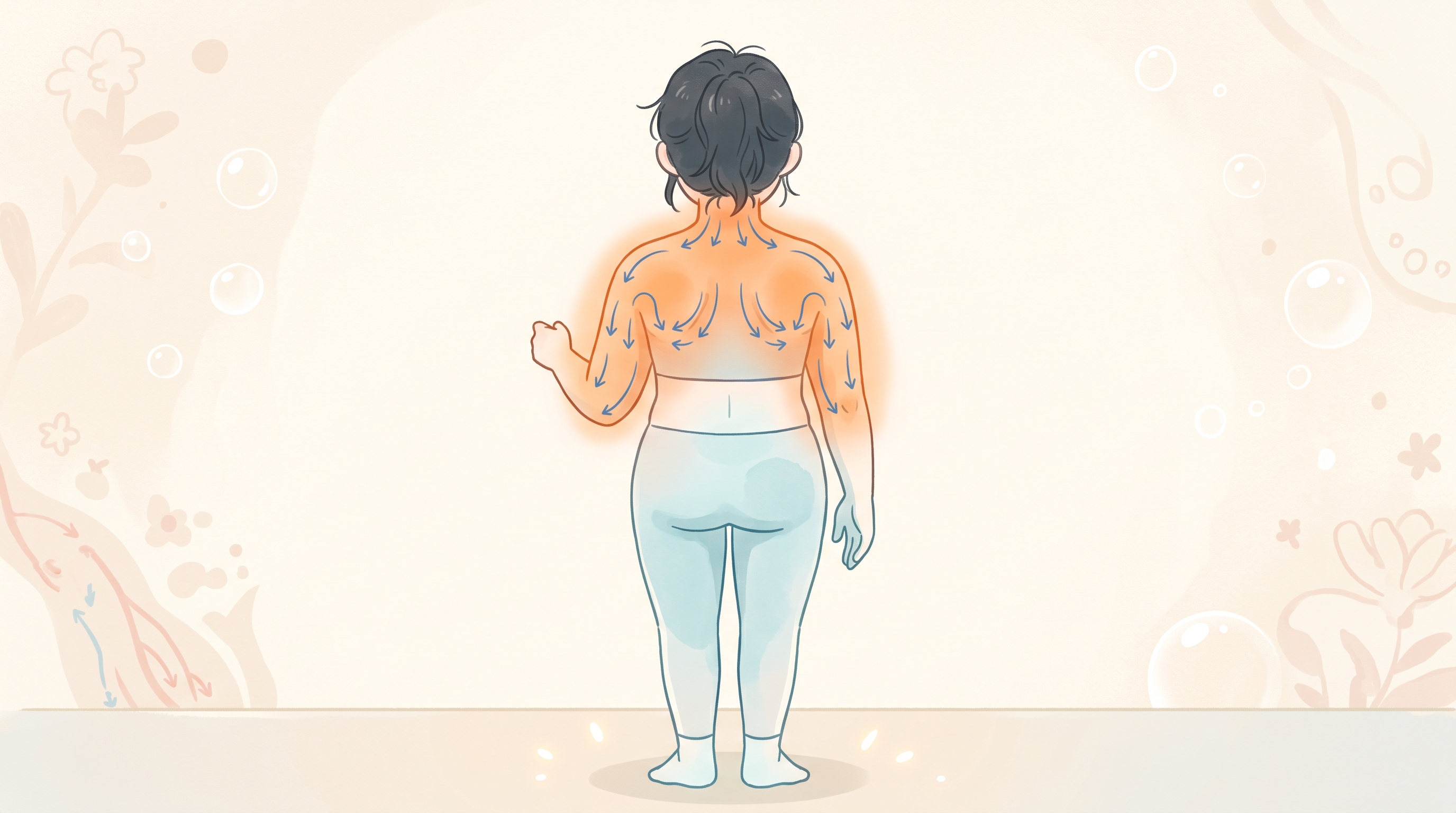 팔뚝과 등부터 붙는 데는 순환과 물살의 사정이 있다