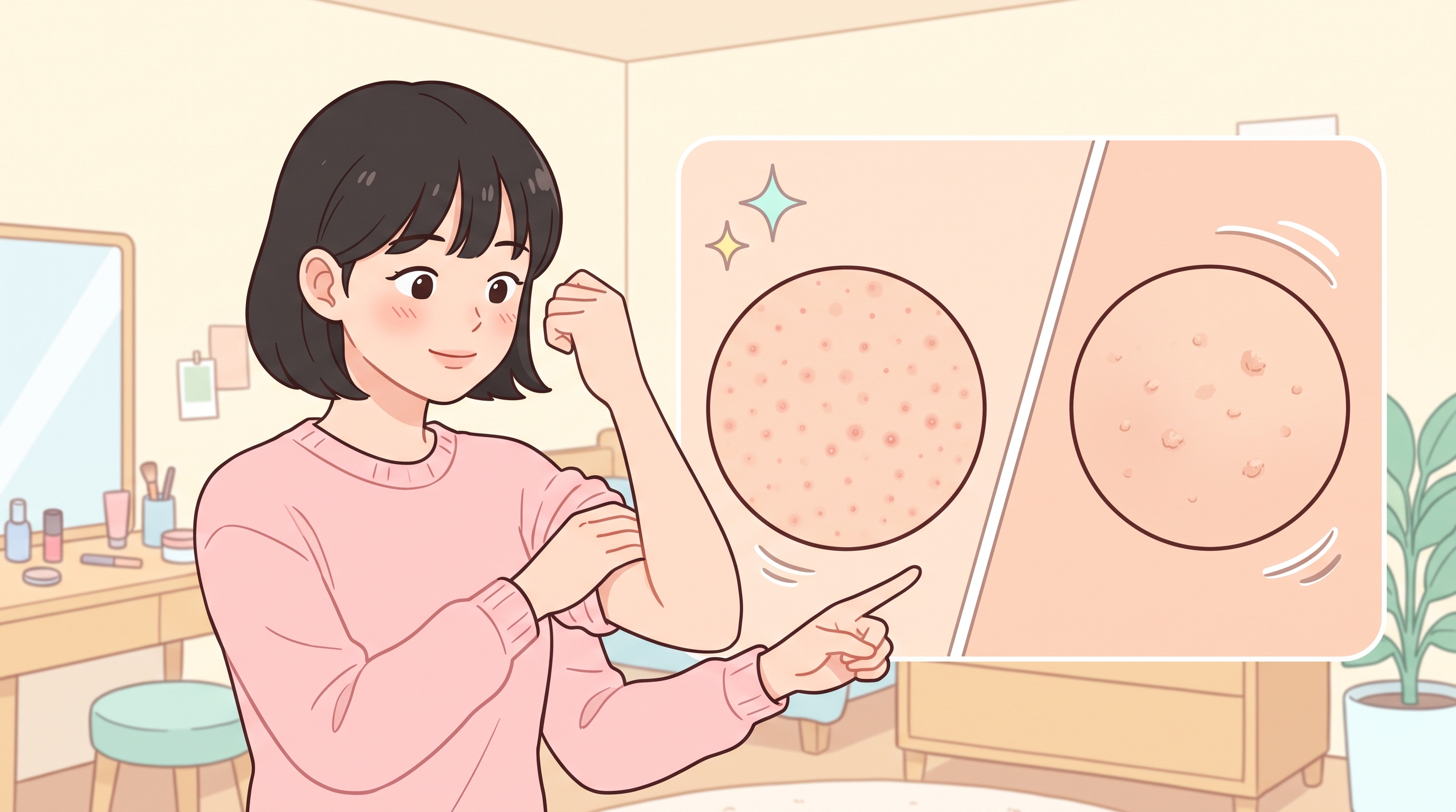 좁쌀 여드름인지 아니면 다른 오돌토돌인지