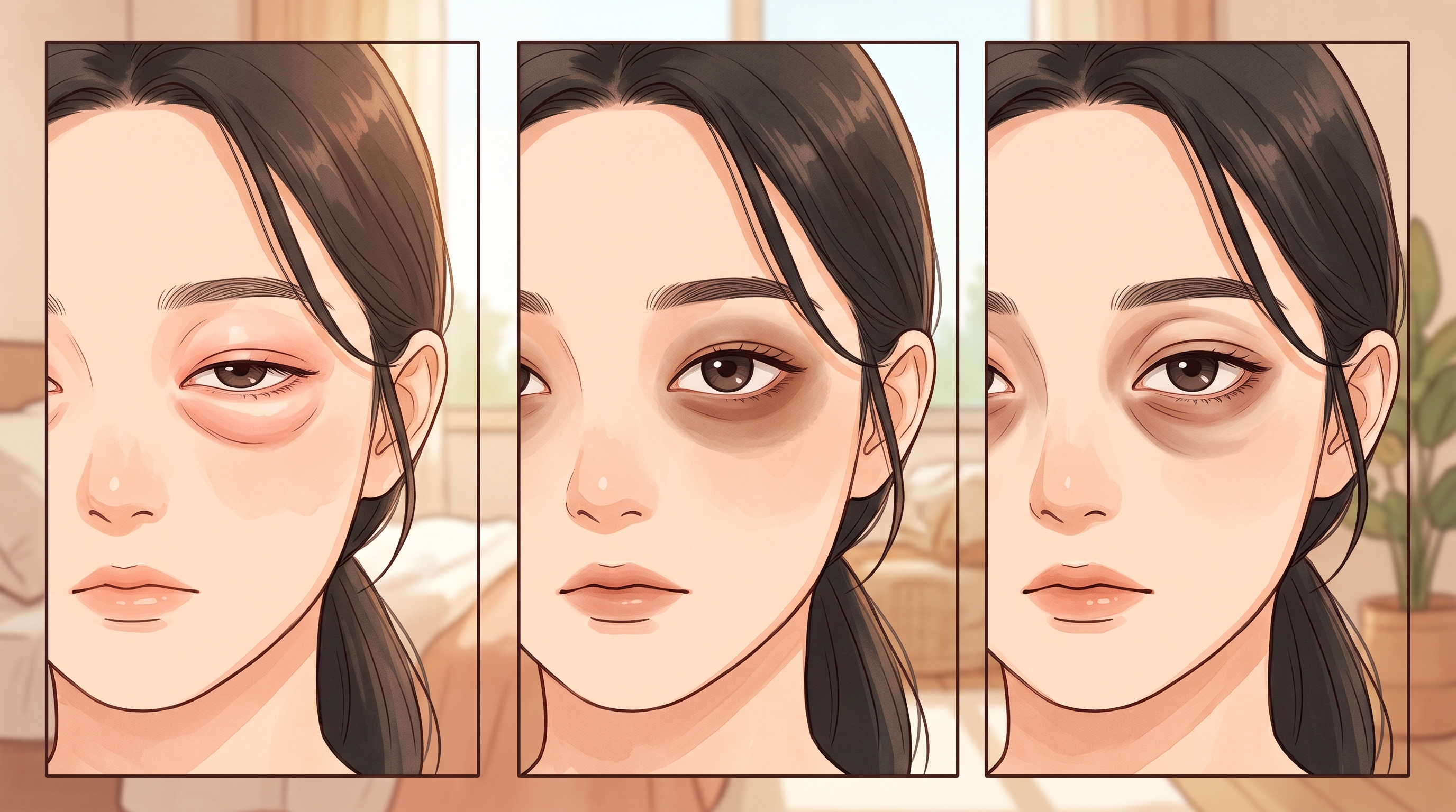 내 다크서클은 어느 쪽일까