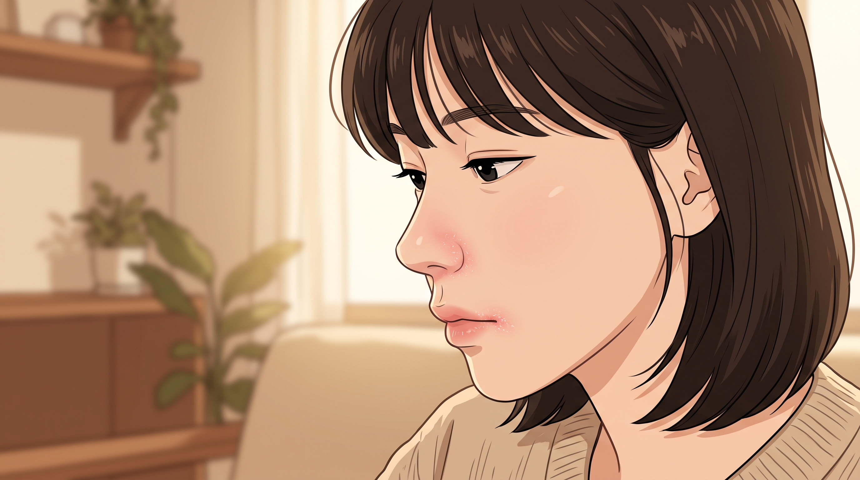 세수하고 로션 발랐는데 콧방울 옆만 하얗게 일어날 때
