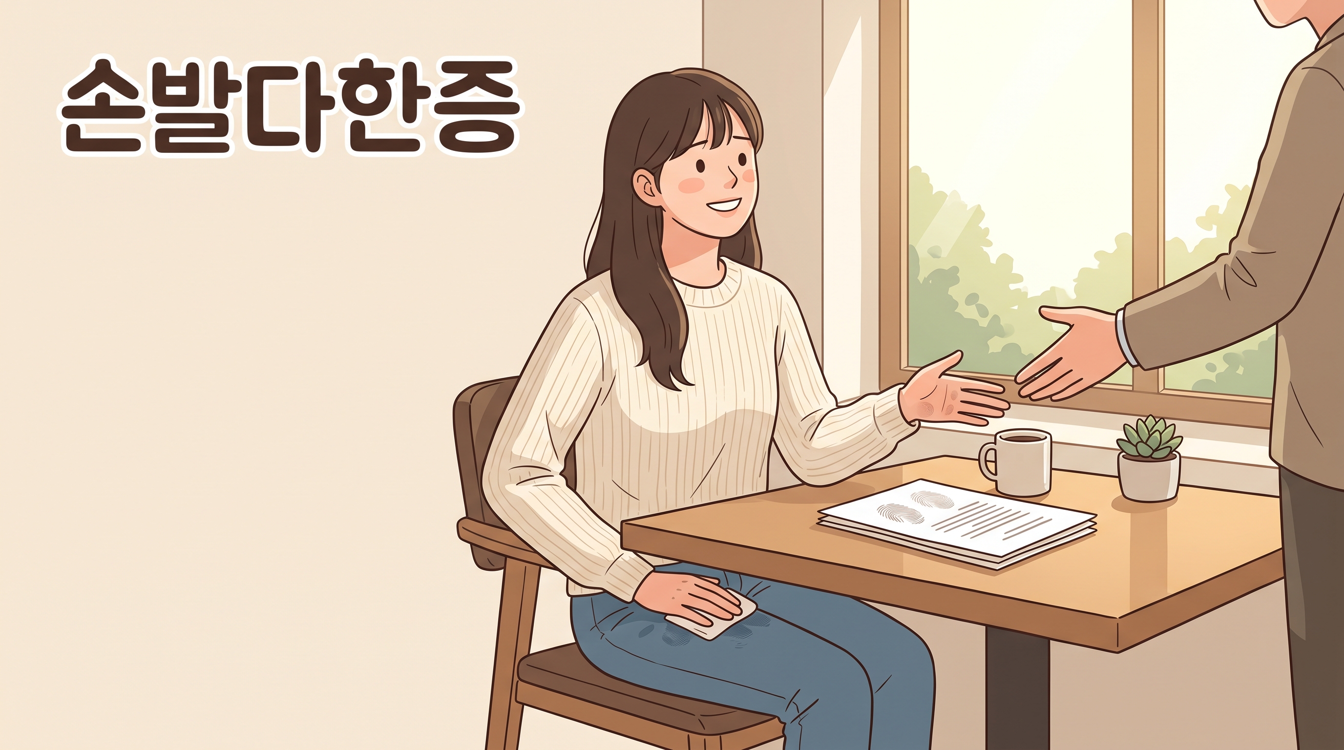 악수할 때 손을 슬쩍 바지에 닦고 내미는 게 습관이 된 분께