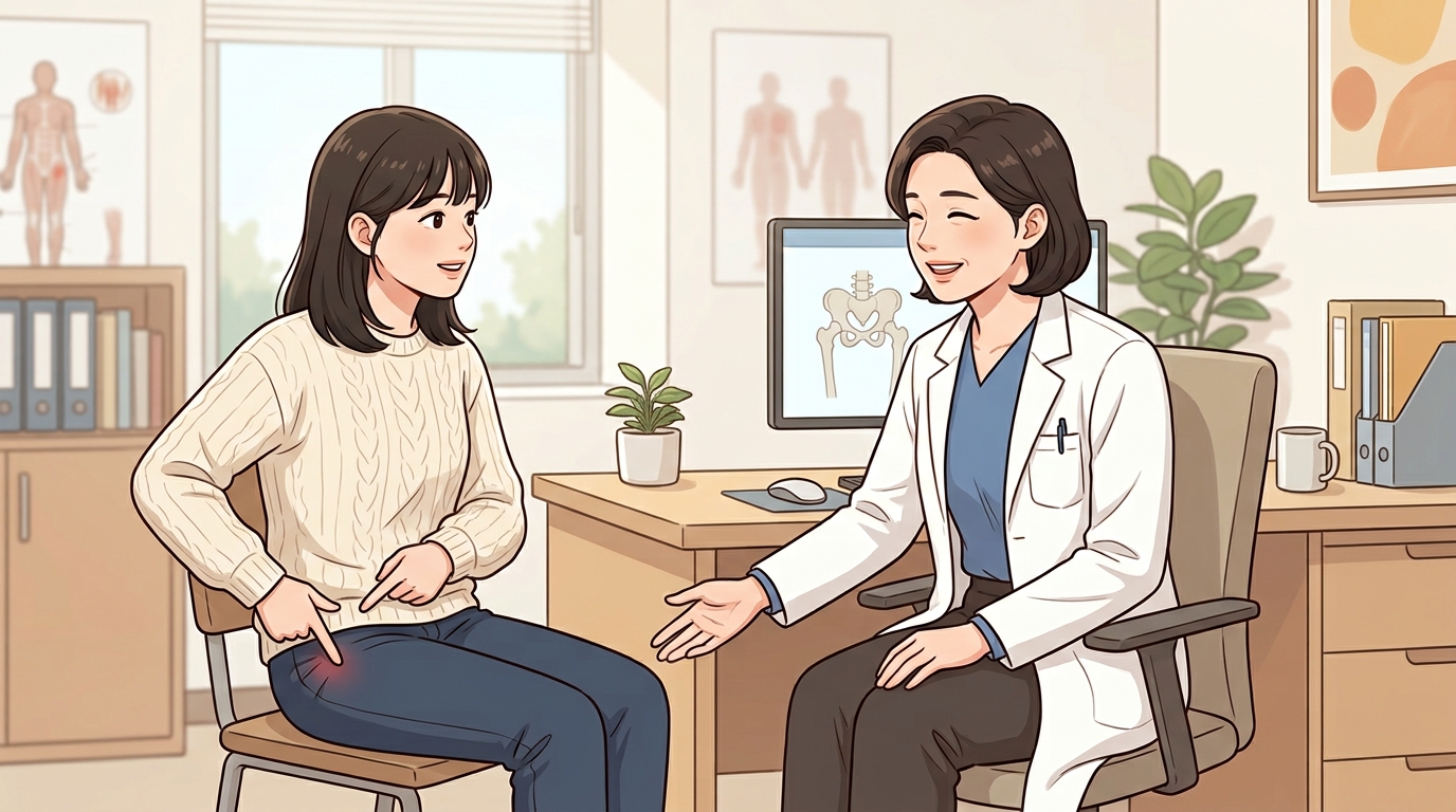 소흘 좌골 부착부 둔부 근막통 엉덩이 통증 포천한의원 - 이쯤이면 한 번 봐야 하나 싶을 때의 기준
