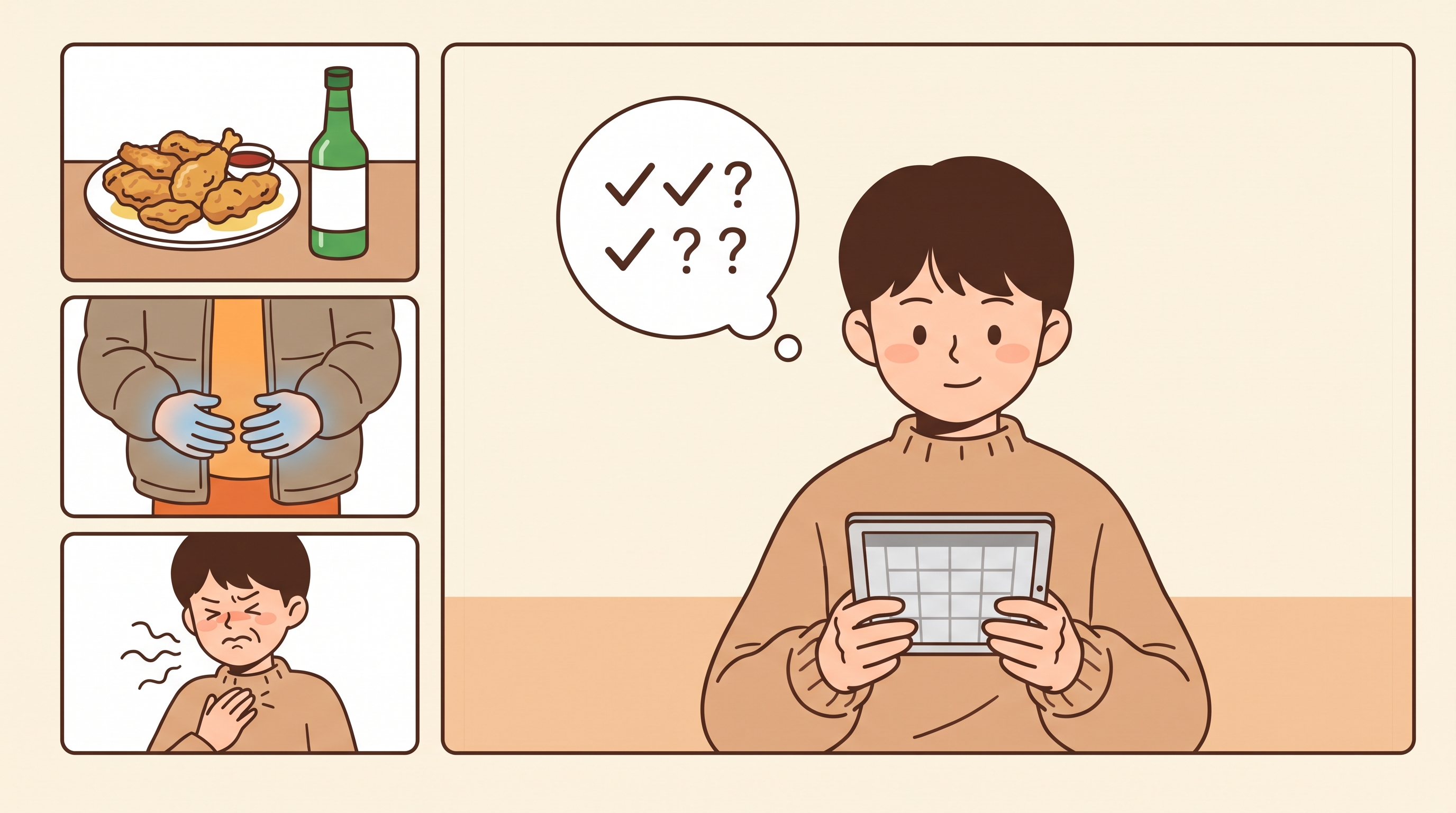 송우리 음주 다음날 설사 미식거림 송우리 음주 다음날 설사 미식거림 - 똑같은 숙취 같아도, 내 장은 어느 유형인지 짚어보세요