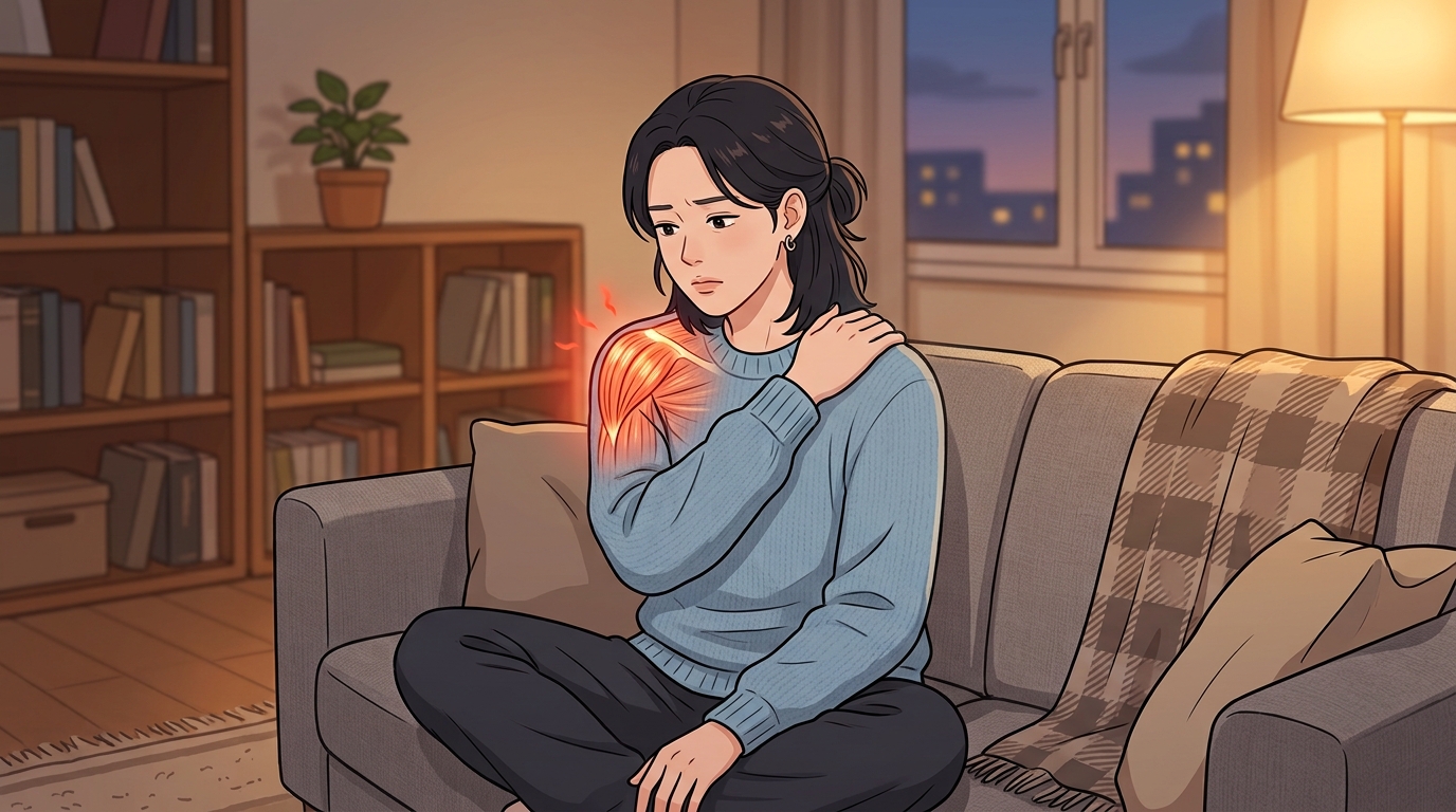 송우리 승모근 어깨 열감 - 그냥 뭉친 어깨와 무엇이 다른가 — 짚어보기