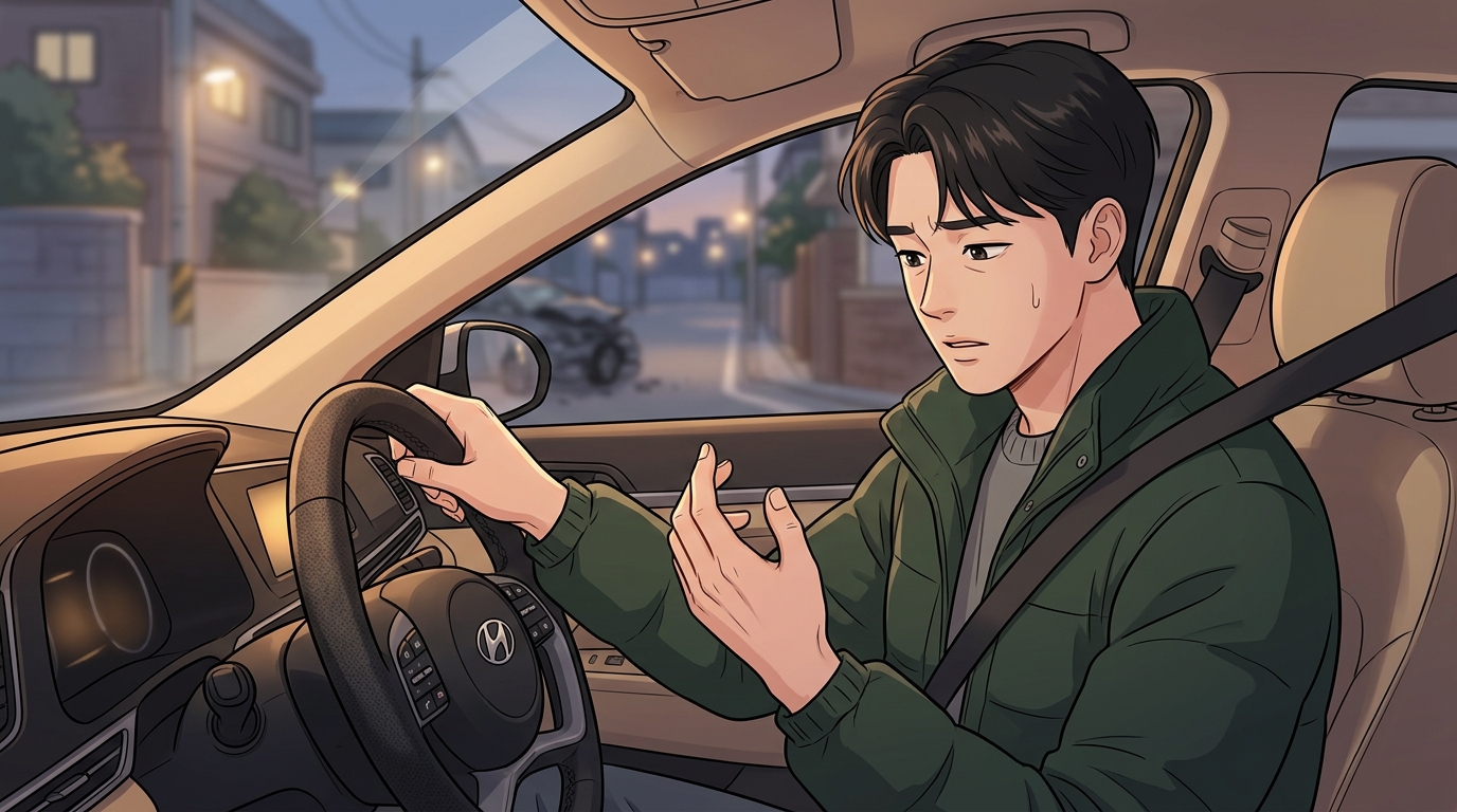 신북 사고 후 손목힘빠짐 - 손목은 멀쩡한데 핸들이 헛도는 느낌