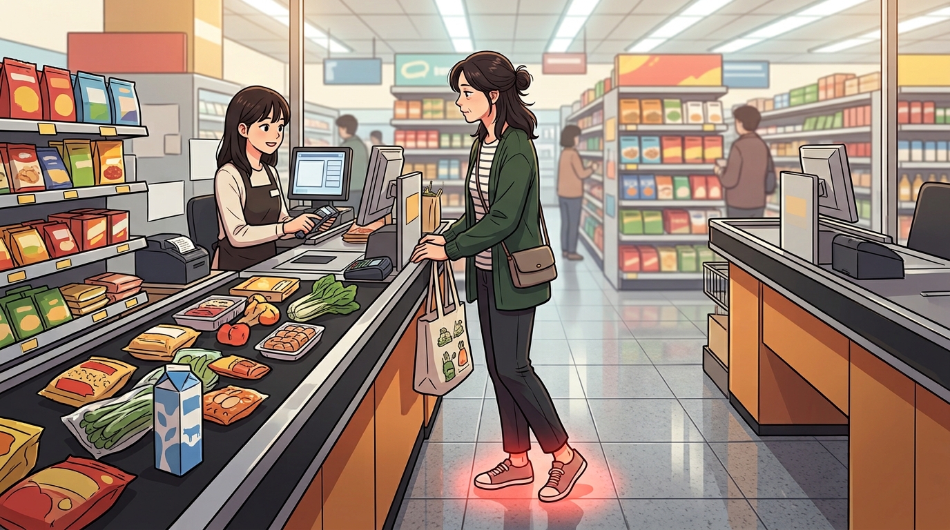 신북 서서 일하는 발 앞쪽 통증 포천한의원 신북 서서 일하는 발 앞쪽 통증 포천한의원 - 계산대 앞 자세가 발 앞쪽에 체중을 몰아준다