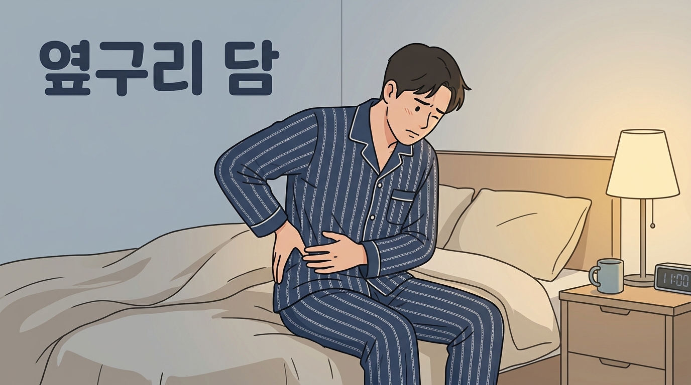 양문 옆구리 담 결림 포천일동대영한의원 - 양문 새벽에 화장실 다녀오다 허리를 살짝 틀었는데 옆구리가 굳는 경우