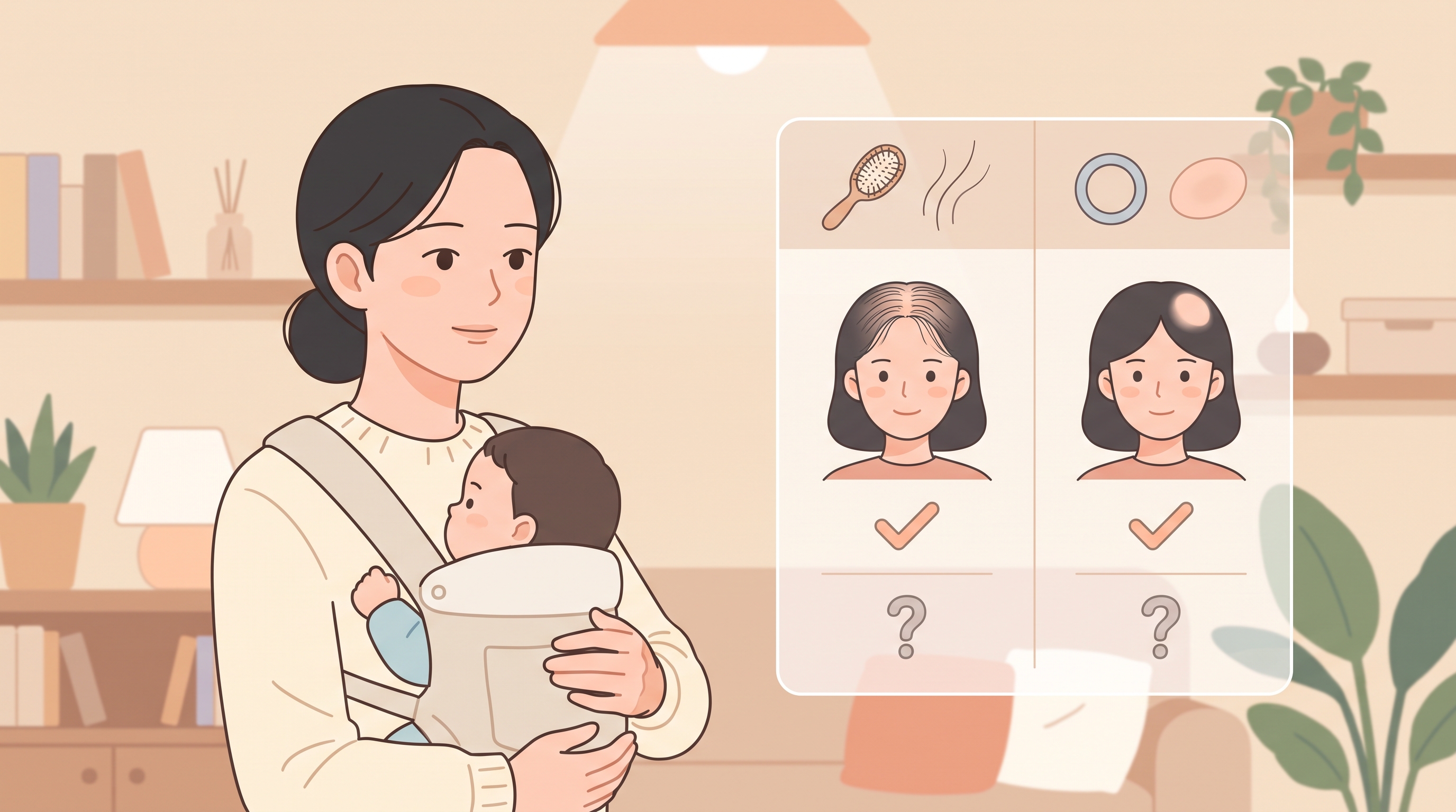 이동 산후 탈모 - 그냥 산후 탈모인지, 다른 게 겹친 건지 나눠서 보기