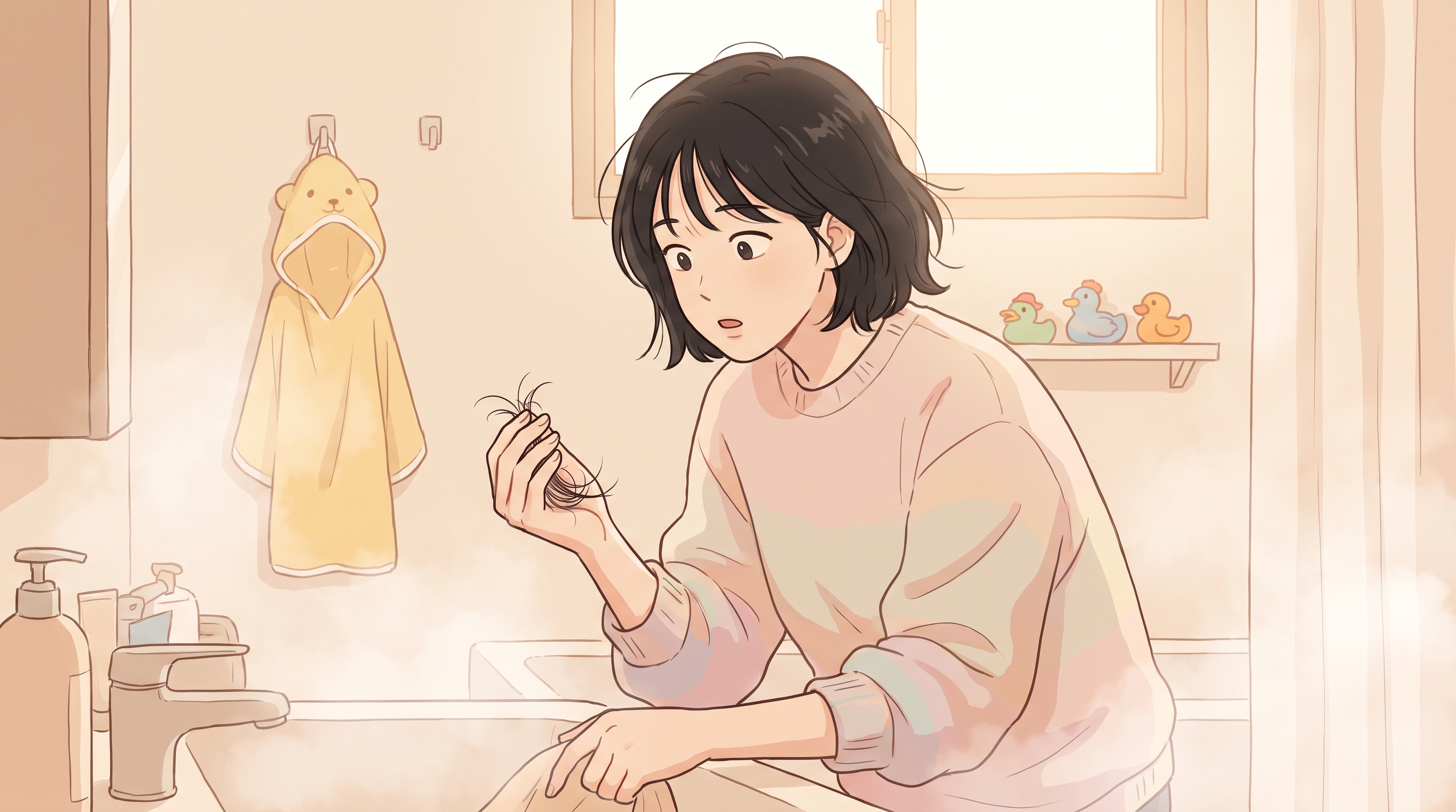 이동 산후 탈모 - 감던 손에 머리카락이 뭉텅이로 딸려 나올 때