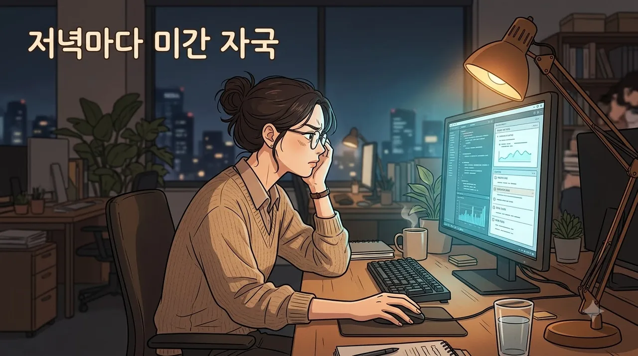 모니터 앞에서 하루를 보내고 나면 미간에 자국처럼 남는 주 한의원 일동대영한의원