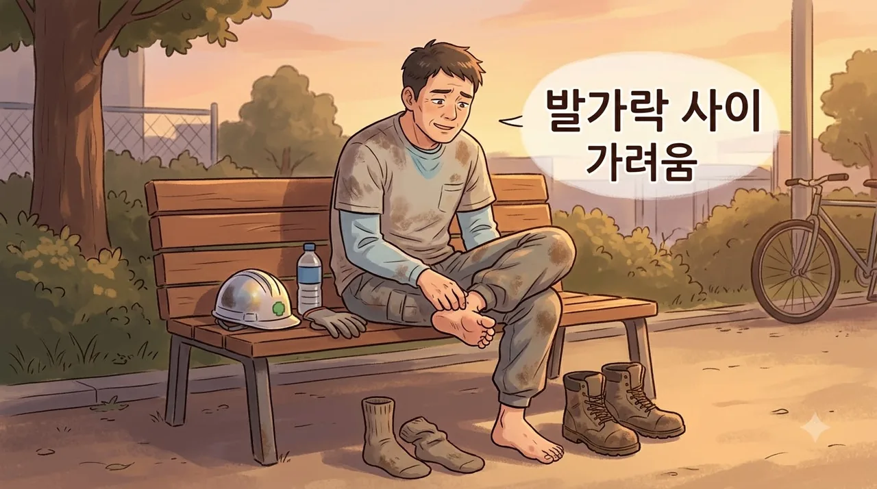 여름 현장에서 안전화를 벗으면 발가락 사이가 하얗게 불고  한의원 일동대영한의원