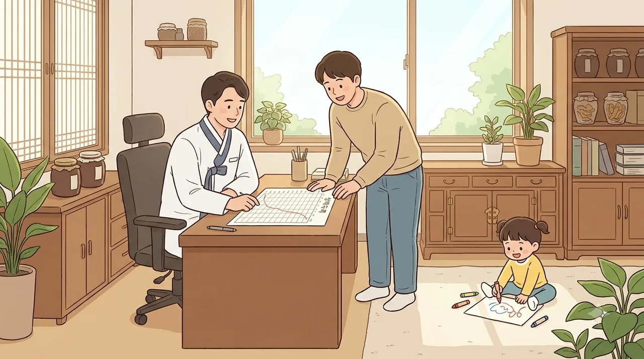 의정부 의정부 병원에서 성장호르몬 검사 이야기를 듣고 오신 부모님 한의원 일동대영한의원 – 진료실에서 함께 보는 것