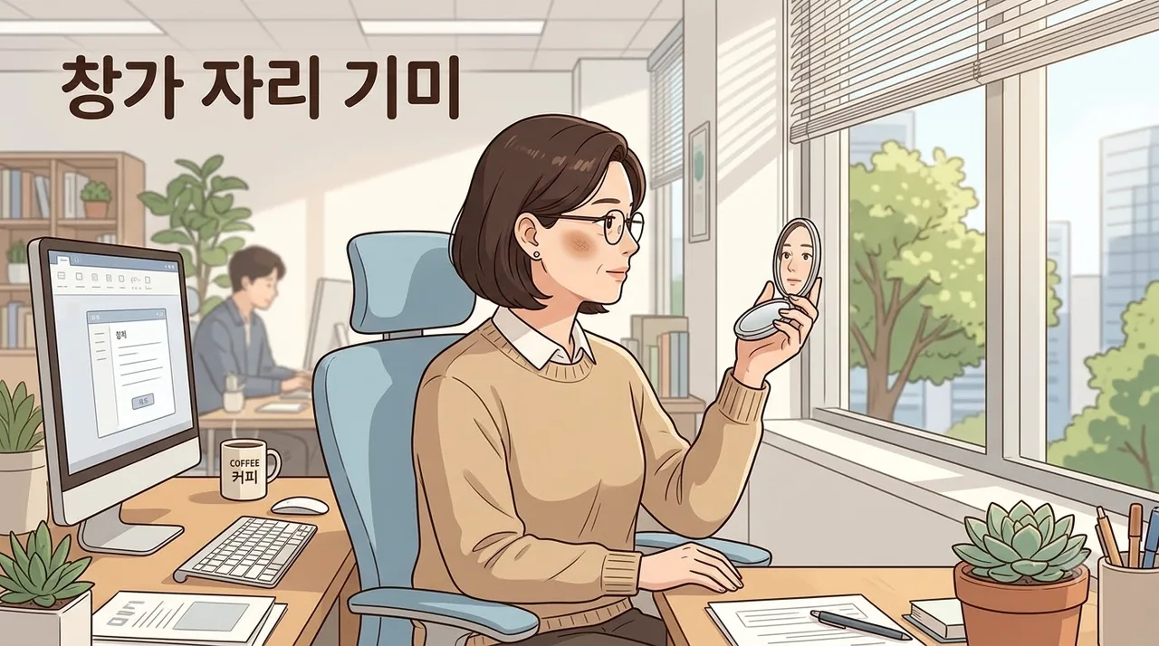 차단제를 꼬박 발라도 볼 위로 번지는 기미, 마흔 중반 사무직이라면