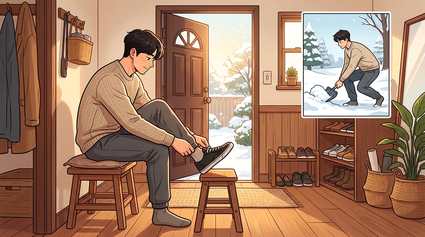 철원 제설 삽질 후 요추 굴곡 통증 일동대영한의원 - 굳은 아침을 지나 보내는 며칠간의 관리