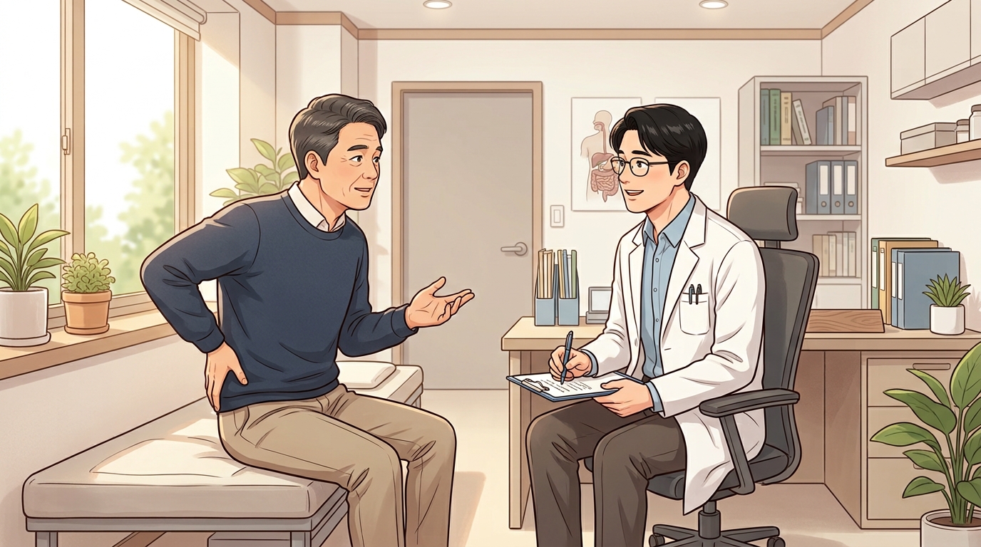 철원 제설 삽질 후 요추 굴곡 통증 포천한의원 - 며칠 지나도 그대로거나 다리로 번지면 상의하세요