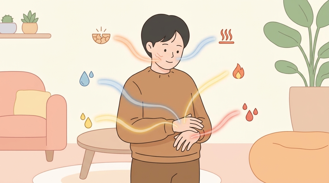 포천 겨울 정강이 건조 포천한의원 - 건조와 열감이 같이 오기도 합니다