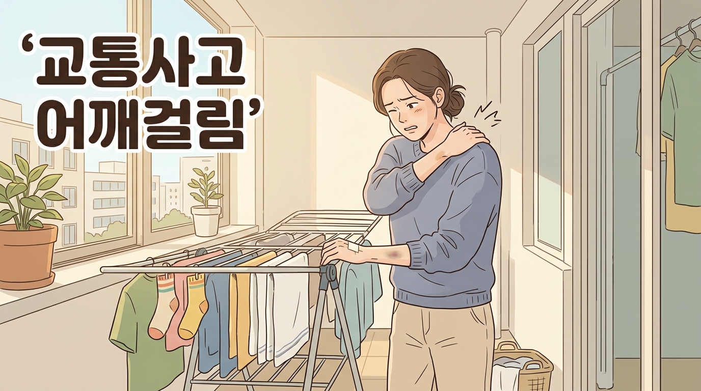 포천 교통사고 어깨걸림 포천일동대영한의원 - 포천 접촉사고 뒤 괜찮다가 빨래 널 때 어깨가 걸리는 경우