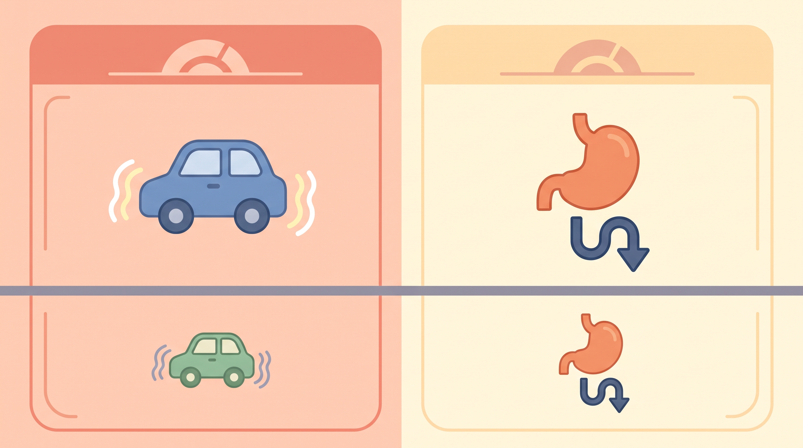 포천 운전 멀미 속 울렁임 위장 습담 포천 운전 멀미 속 울렁임 위장 습담 - 그냥 멀미 체질인지, 위장이 처져서 겹치는 건지 구분하는 표